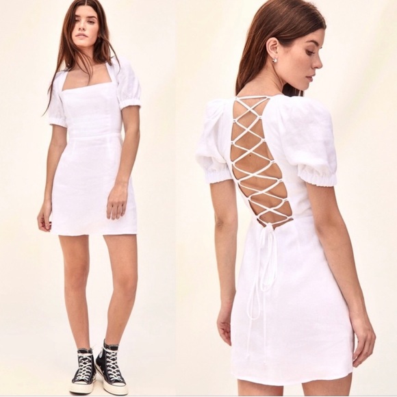 Reformation | Lianne Dress White Linen Reformation | Lianne Dress White Linen